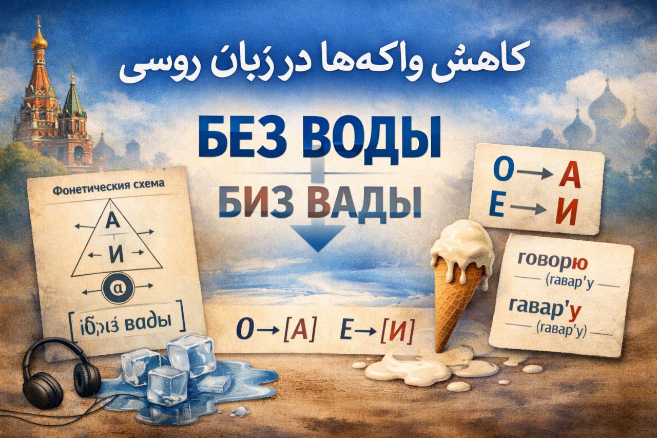 آموزش قاعده کاهش واکه‌ها (Редукция) در زبان روسی + تلفظ صوتی